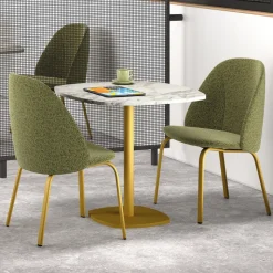 Sofia Chaise basse cosy en tissu et métal