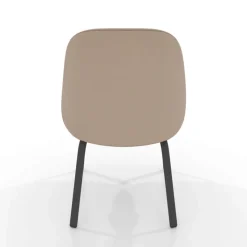 Sofia Chaise basse cosy en simili avec pieds en métal