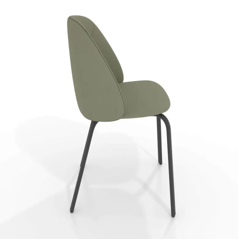 Sofia Chaise cosy en simili avec pieds métal