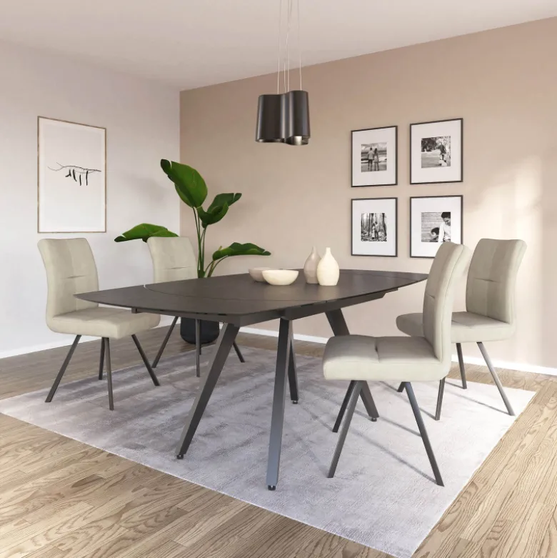 SofiaTable moderne extensible en céramique avec pieds en métal