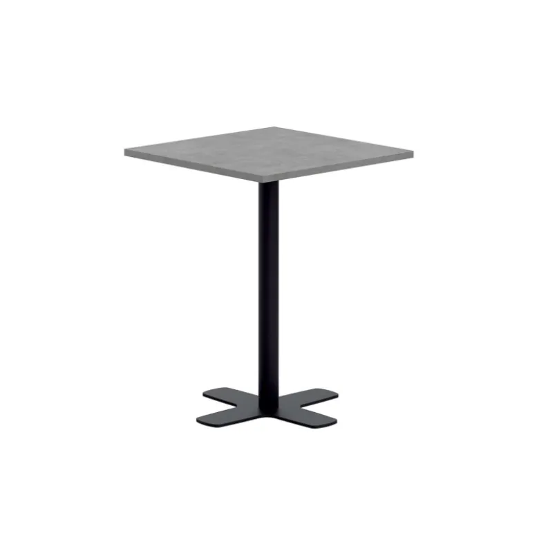 Spinner Petite table snack carrée en stratifié avec pied central en métal