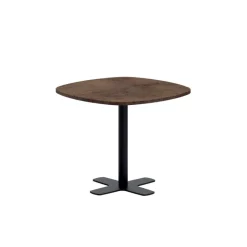 Spinner Table de cuisine carrée bords arrondis en stratifié avec pied central