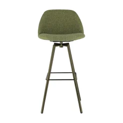 Swiftie Tabouret de bar pivotant en tissu et pieds métal