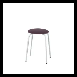 TabRond Tabouret bas empilable en métal et simili