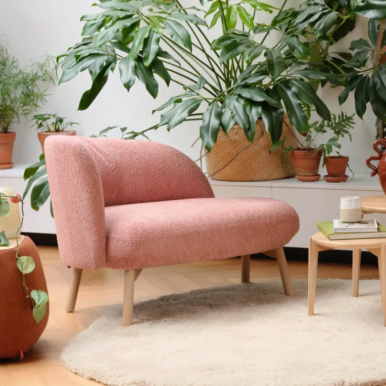 Thalia Mobitec ® Banquette cosy en tissu avec pieds en bois