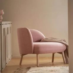 Thalia Mobitec ® Banquette cosy en tissu avec pieds en bois
