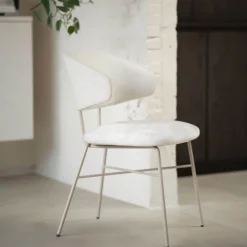 Toro Mobitec ® Fauteuil minimaliste cosy en tissu avec pieds en métal