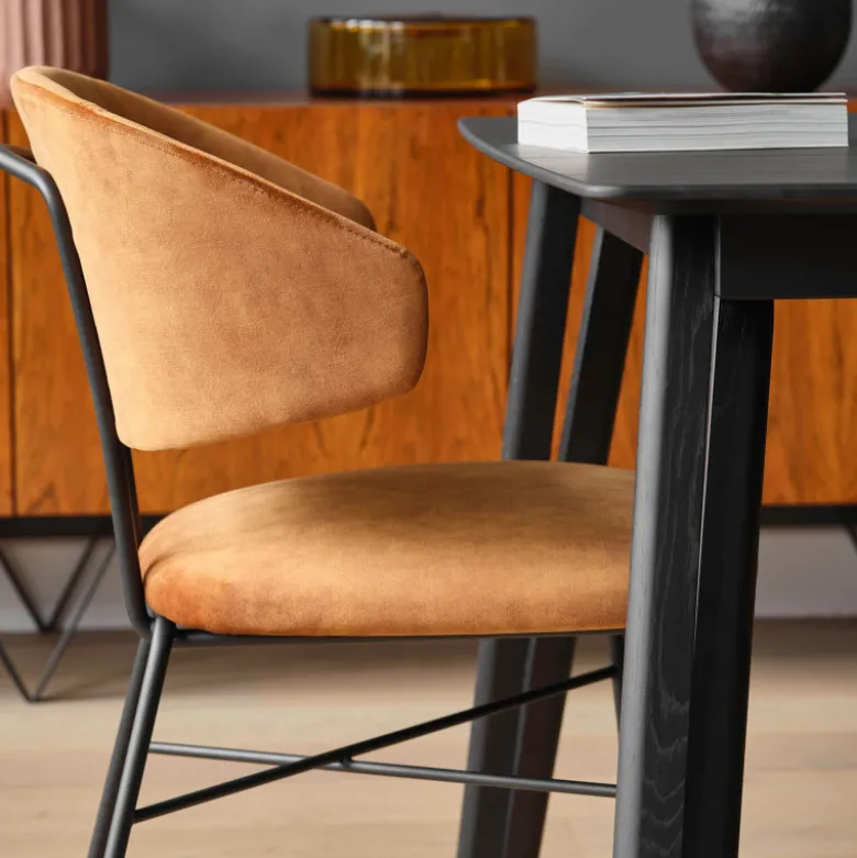 Toro Mobitec ® Fauteuil minimaliste cosy en tissu avec pieds en métal