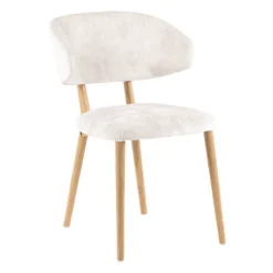 Toro Mobitec® Chaise moderne avec dossier incurvé en tissu et bois
