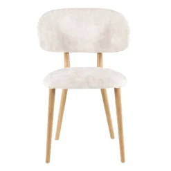 Toro Mobitec® Chaise moderne avec dossier incurvé en tissu et bois