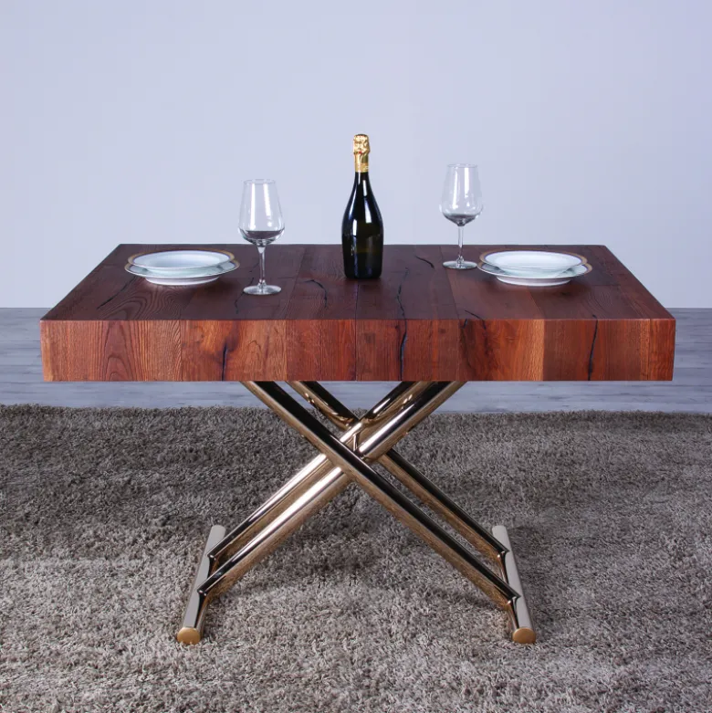 Ulisse Table relevable extensible pour petit espace en bois