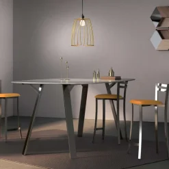 Urane Carrier® Tabouret snack avec dossier bas en synthétique et métal made in France