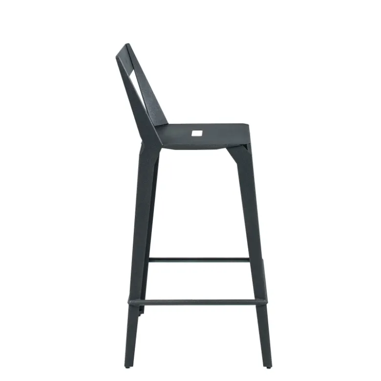 Valence Carrier® Tabouret snack industriel français en métal avec dossier