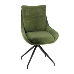 ValentineChaise pivotante en tissu avec poignée et pieds en métal