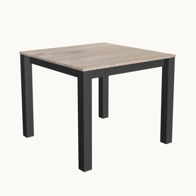 Verona Table carrée avec pieds métal conçue en Belgique