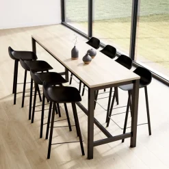 Vienna Table haute de cuisine hauteur 90 cm en stratifié et métal