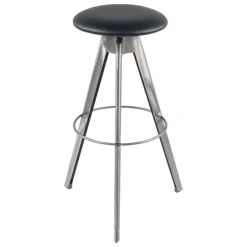 Vérone Carrier® Tabouret de bar pivotant sans dossier en synthétique et métal