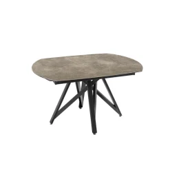 WarholTable moderne en céramique extensible avec pied central design en métal noir