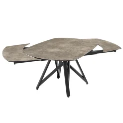 WarholTable moderne en céramique extensible avec pied central design en métal noir