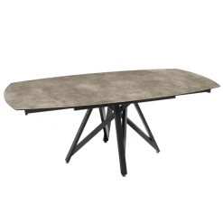 WarholTable moderne en céramique extensible avec pied central design en métal noir