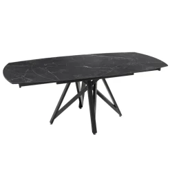 WarholTable moderne en céramique extensible avec pied central design en métal noir