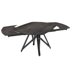 WarholTable moderne en céramique extensible avec pied central design en métal noir