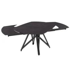 WarholTable moderne en céramique extensible avec pied central design en métal noir