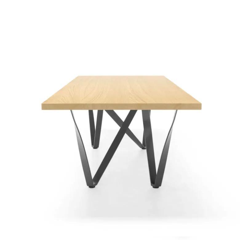 Wave Table design rectangulaire avec pied en métal