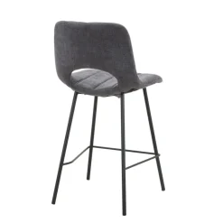 WilliamTabouret cosy en tissu avec pieds en métal noir