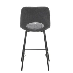WilliamTabouret cosy en tissu avec pieds en métal noir