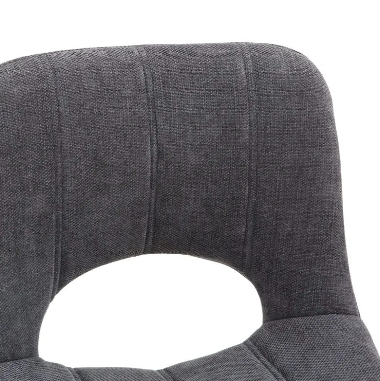WilliamTabouret cosy en tissu avec pieds en métal noir