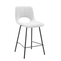 WilliamTabouret cosy en tissu avec pieds en métal noir