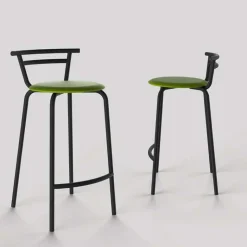 Xélus Carrier® Tabouret snack fabriqué en France assise ronde rembourrée et structure métal