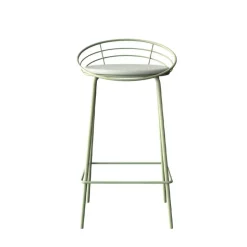 Yaël Carrier® Tabouret haut français rembourré en métal et simili