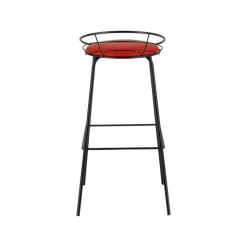 Yaël Carrier® Tabouret haut français rembourré en métal et simili