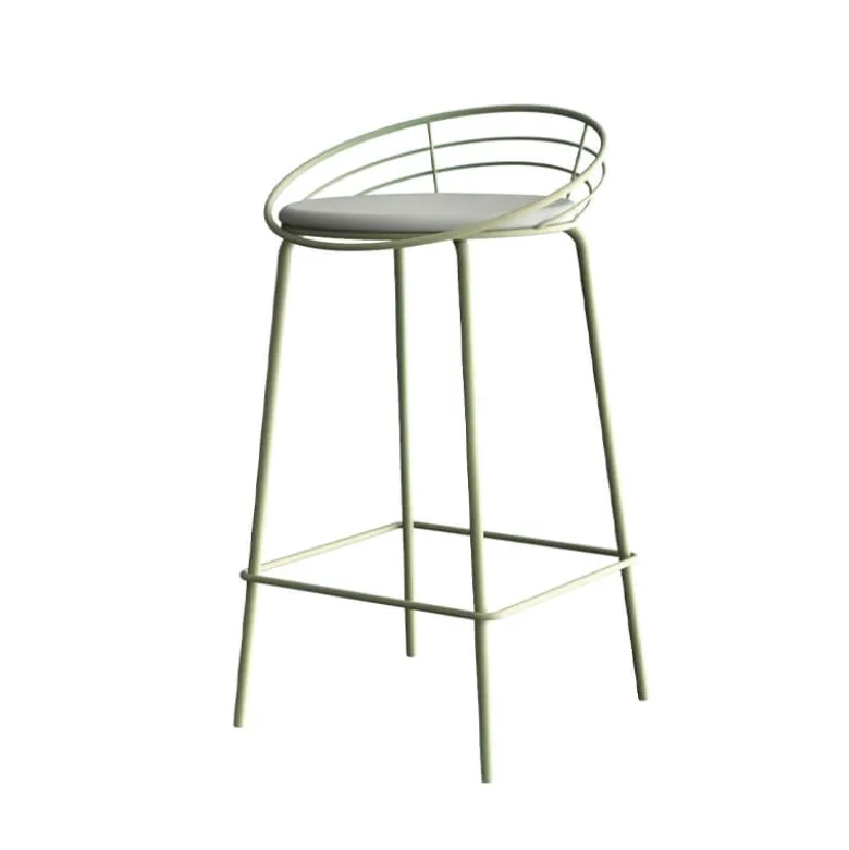 Yaël Carrier® Tabouret haut français rembourré en métal et simili