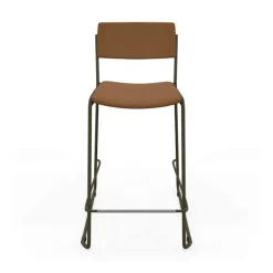 Zoom Tabouret snack moderne en simili avec pieds en traîneau